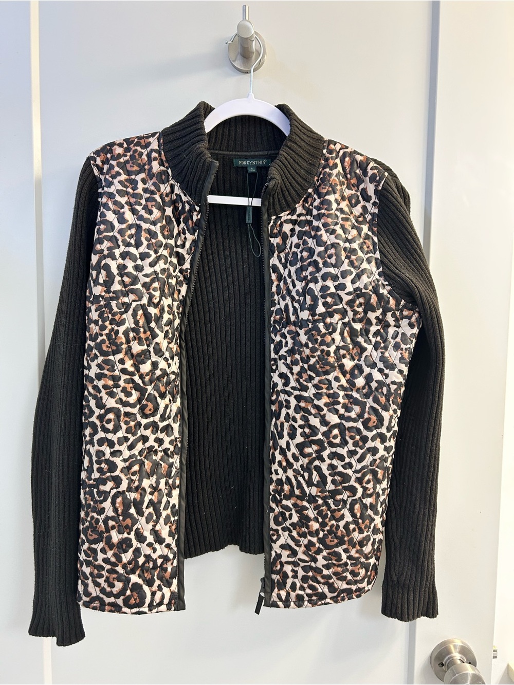 For Cynthia Leopard Front Jacket